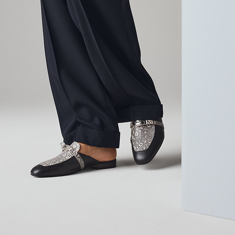 美品 エルメスシューズ HERMES SEMELLE CUIR 40 1/2 ミュール 《オズ